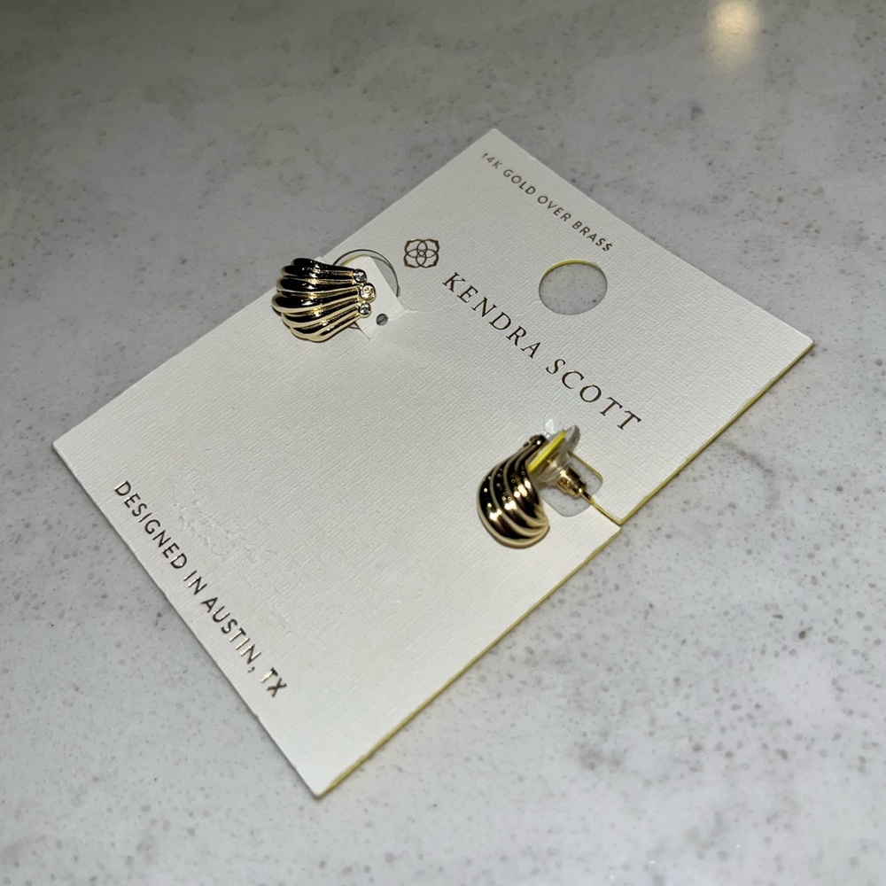 NWT KENDRA SCOTT 14K GOLD OVER EARRINGS
